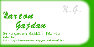marton gajdan business card